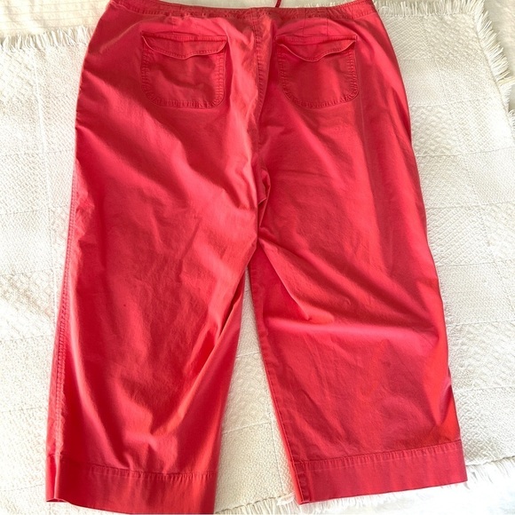 Talbots Capri Pants Coral Pink Stretch Cropped Straight Leg 16W Petite - Picture 7 of 15